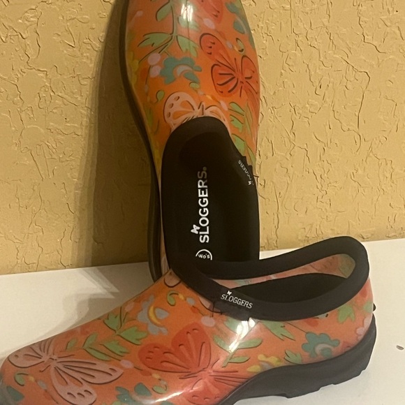 Sloggers Slip On Rain/Garden Shoes Women's Size 9 Floral Butterfly NWOT/NO BOX - Picture 9 of 11